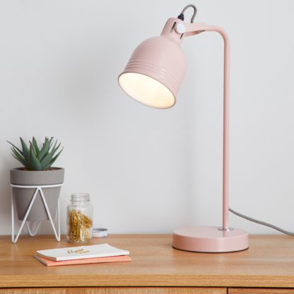 An Image of Isaac Blush Task Lamp Blush