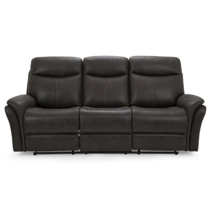 d3a708f5daeba62d5e50cdf057c41e8df3687aff83809b29ba25ab4763343957-1.jpg An Image of Monte Faux Suede Reclining 3 Seater Sofa - Grey Grey