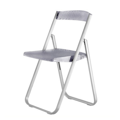 An Image of Kartell Honeycomb Folding Chair Matt White /Alumin