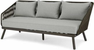 An Image of Alif Garden 3 Seater Sofa, Grey Eucalyptus Wood