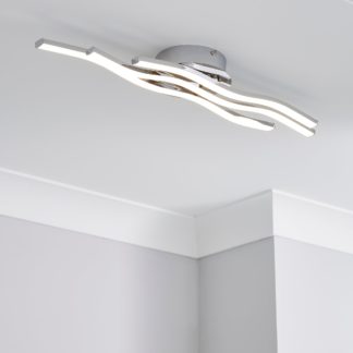 An Image of Ripple Integrated LED Bathroom Ceiling Fitting Chrome