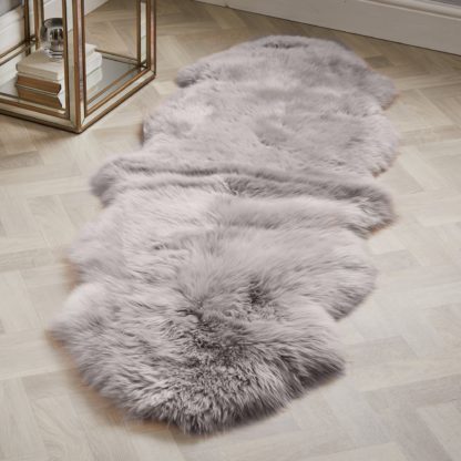 An Image of Double Pelt Sheepskin Rug Blush