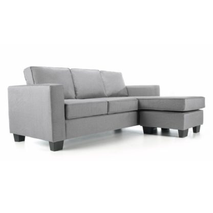 An Image of Vincent Fabric Reversible Corner Chaise Sofa Grey
