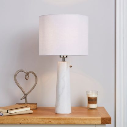 d6f1701814f930c48fd0b9449debdd3742561d466b4658c22f9a902cbfec1458-1.jpg An Image of Dorma Purity Marble Table Lamp White