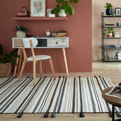 An Image of Rowan Stripe Rug Rowan Ivory