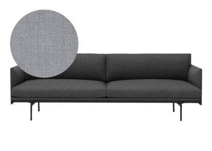 An Image of Muuto Outline 3 Seater Sofa Kvadrat Remix 163