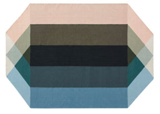 An Image of Gandia Blasco Diamond Kilim Rug Nude & Teal 170 x 220cm