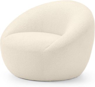 An Image of Isadora Accent Armchair, Whitewash Boucle