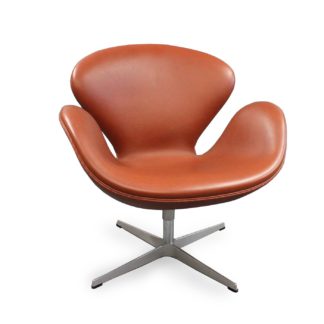 An Image of Fritz Hansen Swan Chair Grace Walnut Leather