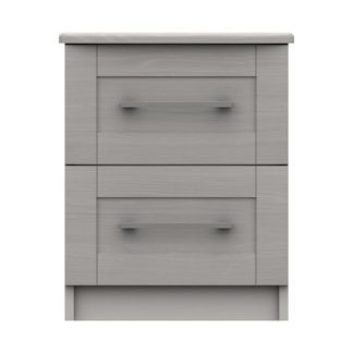 An Image of Ethan Light Grey 2 Drawer Bedside Grey