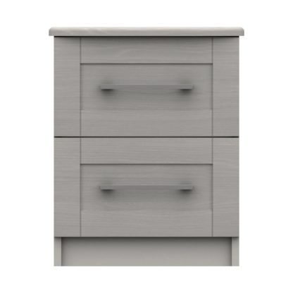 An Image of Ethan Light Grey 2 Drawer Bedside Grey