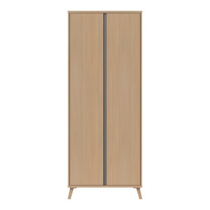 An Image of Jenson 2 Door Wardrobe Dark Grey