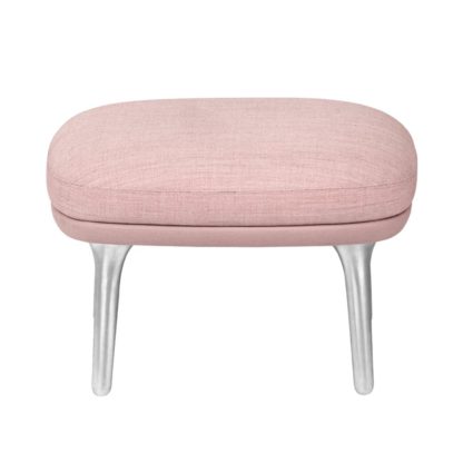 An Image of Fritz Hansen Ro Easy Footstool Light Pink with Aluminium Legs