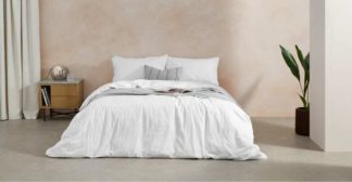 An Image of Furano Cotton Duvet Cover + 2 Pillowcases, Double, White UK