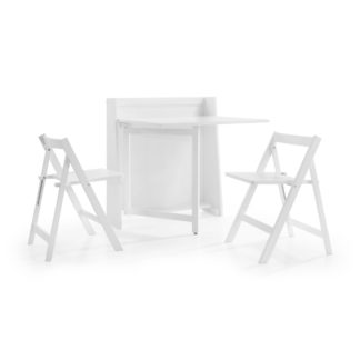 An Image of Helsinki Compact Dining Table and 2 Chairs White