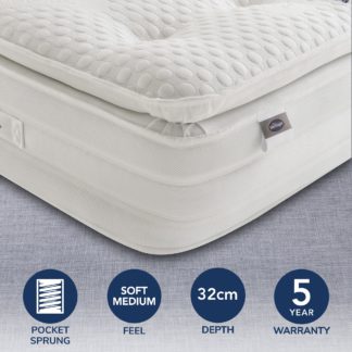 An Image of Silentnight 2000 Pocket Geltex Pillowtop Mattress White