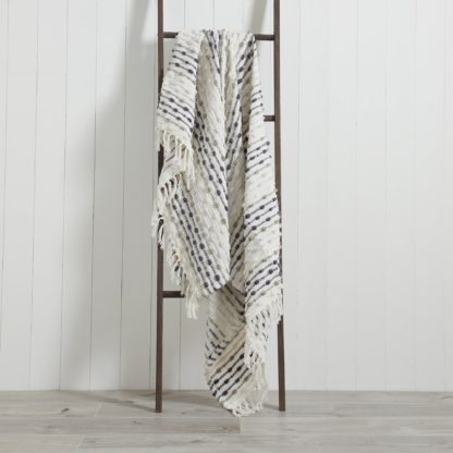 An Image of Dhadit 130cm x 150cm Throw Blush, Grey and White