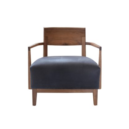 An Image of Riva 1920 Wilma Braccioli Armchair Walnut Black Utah Leather