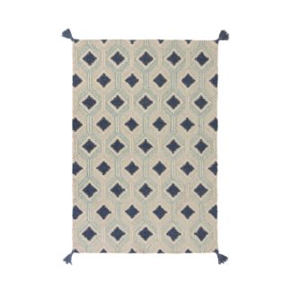 An Image of Marco Geometric Rug Beige and Blue