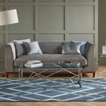 An Image of Trellis Rug Grey