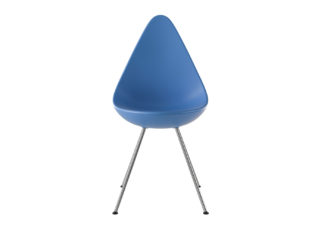 An Image of Fritz Hansen Drop Chair If in Doubt Blue