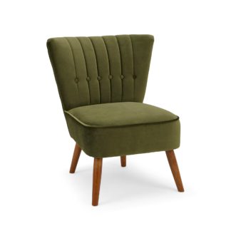 An Image of Isla Velvet Cocktail Chair - Olive Olive (Green)