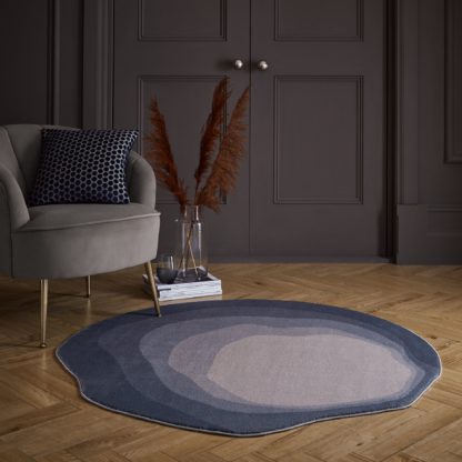 An Image of Silas Shaped Dia. 133cm Circle Rug Grey