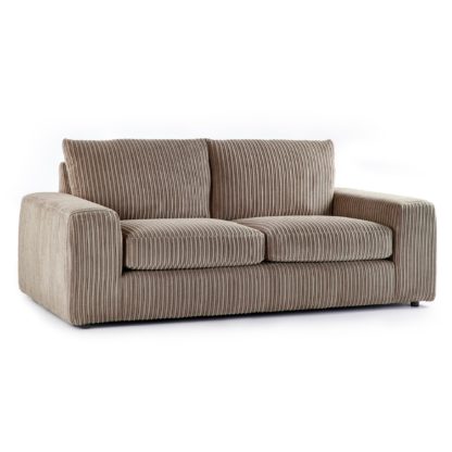 An Image of Champ Fabric 3 Seater Sofa Cream