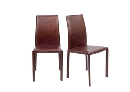 An Image of Heal's Byron Pair of Dining Chairs Grey Leather