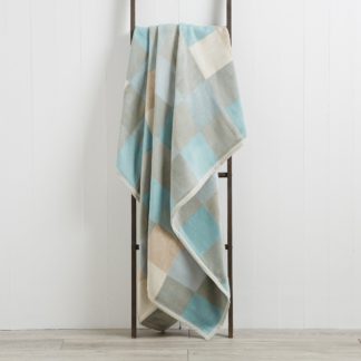 An Image of Thermosoft Squares 150cm x 200cm Blanket Duck Egg Blue