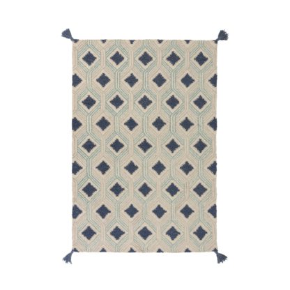 deb012ff38c70773d5533de27c70ffb62b2d589e427efbf30cc4c0f068af572d-1.jpg An Image of Marco Geometric Rug Beige and Blue
