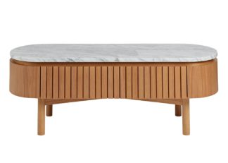 An Image of Heal's Remi Coffee Table Oak and White Marble