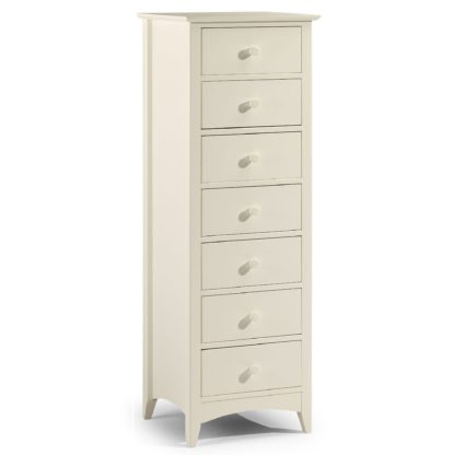 An Image of Cameo Stone White 5 Drawer Chest White