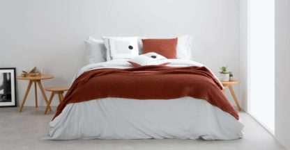 An Image of Grove 100% Cotton Stonewashed Waffle Bedspread,150 x 200cm, Terracotta