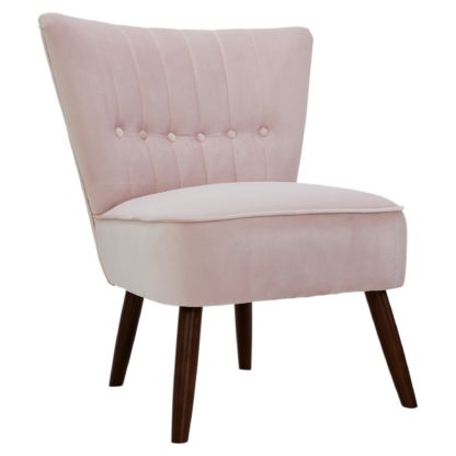 An Image of Isla Velvet Cocktail Chair - Blush Pink Blush Pink