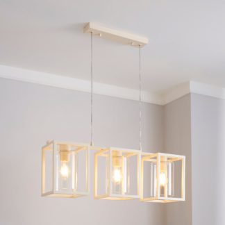 An Image of London 3 Light Cream Industrial Diner Ceiling Fitting Cream