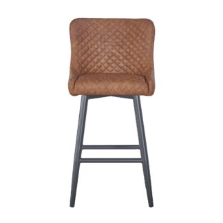 An Image of Montreal Bar Stool Tan PU Leather Brown