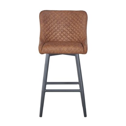 dff1b8da66ade6a07c940fb2fb9cd2ee1c1f0729f034c6c7520a179f6397e69a.jpg An Image of Montreal Bar Stool Tan PU Leather Brown