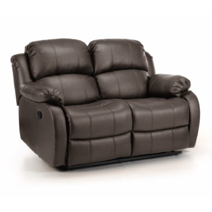 An Image of Anton Bonded Leather Reclining 2 Seater Sofa Black