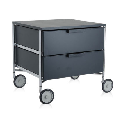 An Image of Kartell Mobil 2 Drawer Clear Blue