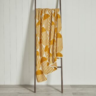 An Image of Retreat Loop Stitch Ochre 130cm x 180cm Throw Yellow and White