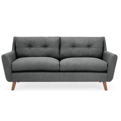 An Image of Halston Fabric 3 Seater Sofa Blue