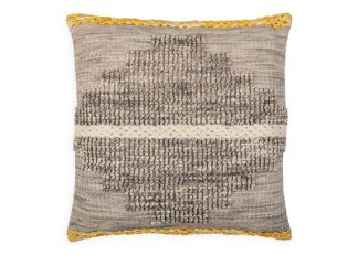 An Image of Heal's Tufted Cushion Grey and Yellow 50 x 50cm