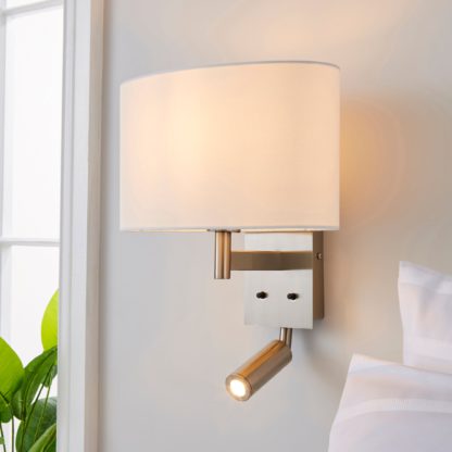 An Image of Reader Shaded Ivory Wall Light Ivory