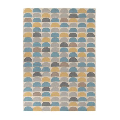 An Image of Mode Wool Teal Rug Mode Teal