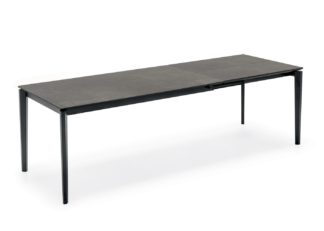 An Image of Heal's Rocca Extending Dining Table Ceramic Glass Black Top 160-260cm