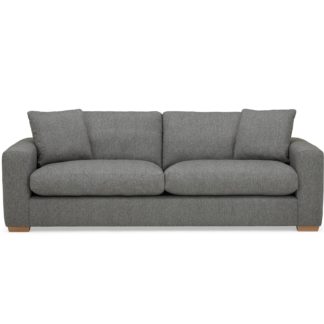 An Image of Porto Fabric 4 Seater Sofa - Dark Grey Dark Grey
