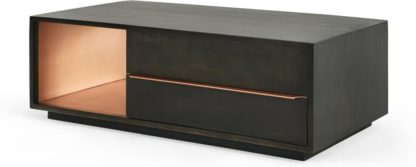 An Image of Anderson Coffee Table, Mocha Mango Wood & Copper