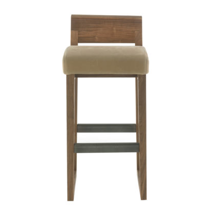 An Image of Riva 1920 Dino Hi Stool Kanyon Leather Walnut 88cm