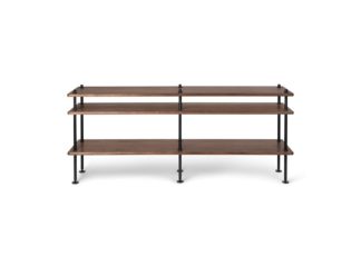 An Image of Carl Hansen & Søn BM0253 Shelving System Configuration 4 Oiled Walnut Black Legs